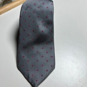 DELLACROCE Extra Long 100% Silk Tie Mens Geometric Dot Made in Italy